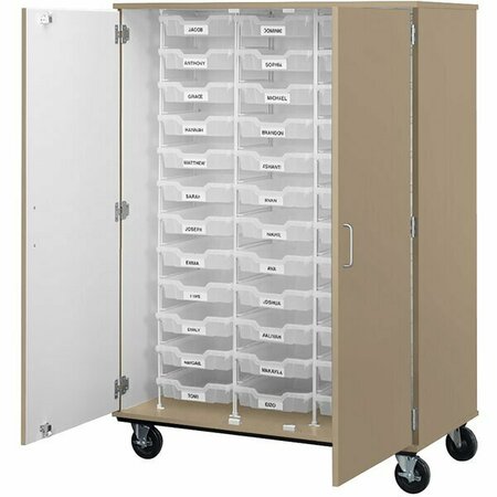I.D. SYSTEMS 67'' Tall Pepperdust Mobile Storage Cabinet with 36 3'' Bins 80243F67027 538243F67027